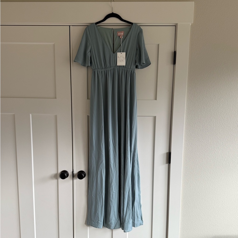 Mumu Sage Bridesmaids Dress